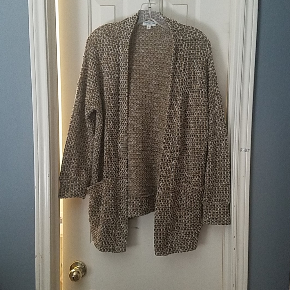 Earthbound Cardigan Mustard/BLK Weave